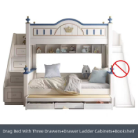 Childrens bunk bed with big storage function, bunk bed with slide for factory price