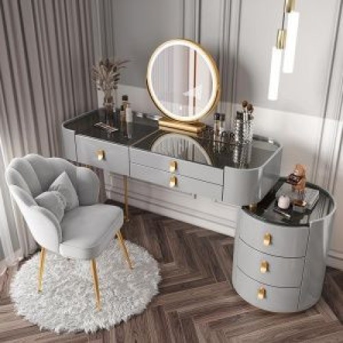 Bedroom simple modern dressor table with small side storage cabinet