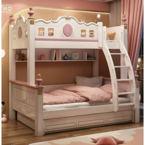 For girls bunk bed small apartment princess bunk bed for kids wholesale price