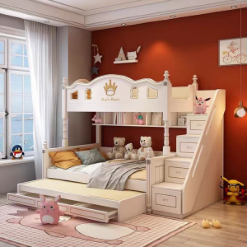 Bunk bed for kids, cute princess style bunk bed cheap price from China