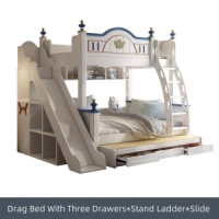 Childrens bunk bed with big storage function, bunk bed with slide for factory price
