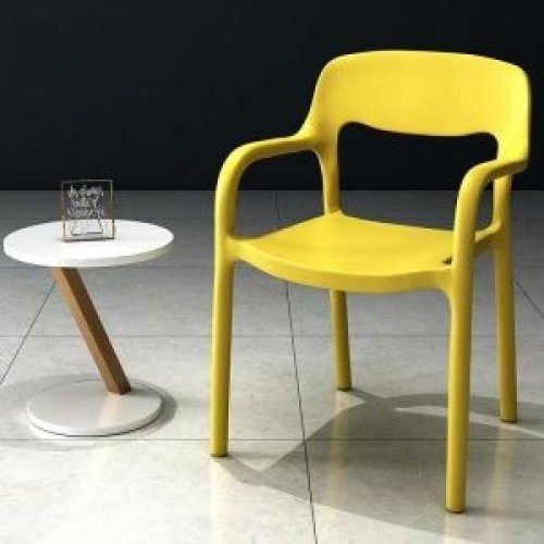 Wholesaler China factory plastic dining chair with backrest and armrest dining chair