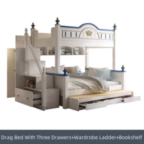 Childrens bunk bed with big storage function, bunk bed with slide for factory price